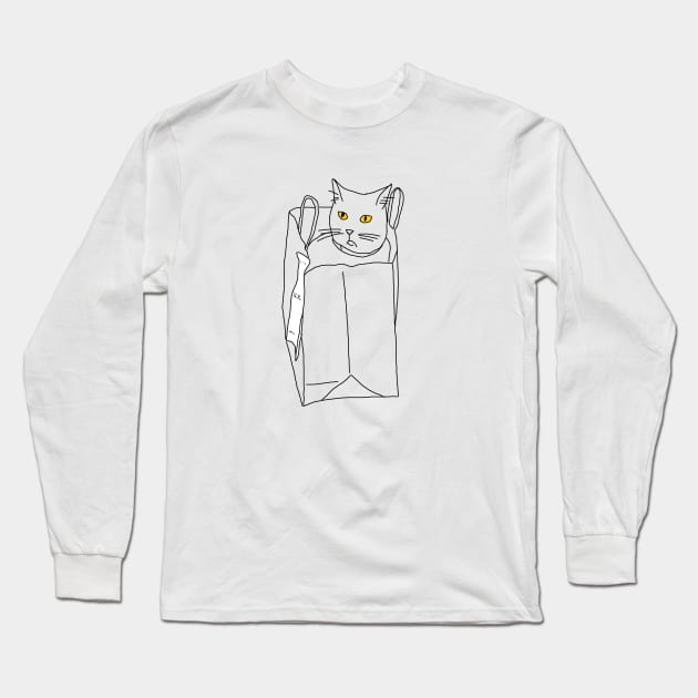 This cat is staying in the bag! Long Sleeve T-Shirt by HFGJewels